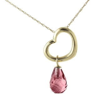 QP Jewellers Garnet Heart Pendant Necklace 2.25 ct in 9ct Gold