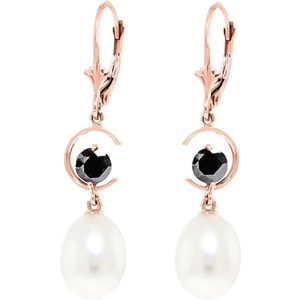 QP Jewellers Pearl Drop Earrings 9 ctw in 9ct Rose Gold