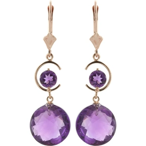QP Jewellers Amethyst Drop Earrings 11.6 ctw in 9ct Rose Gold