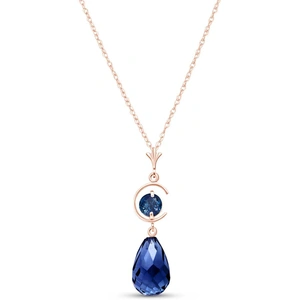 QP Jewellers Briolette Cut Sapphire Pendant Necklace 9.3 ctw in 9ct Rose Gold