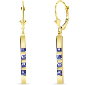 QP Jewellers Tanzanite Bar Drop Earrings 0.7 ctw in 9ct Gold