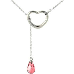 QP Jewellers Garnet Heart Drop Pendant Necklace 2.25 ct in 9ct White Gold