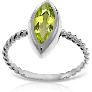 QP Jewellers Marquise Cut Peridot Ring 2 ct in 9ct White Gold
