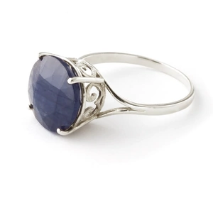 QP Jewellers Round Cut Sapphire Ring 9.5 ct in 9ct White Gold