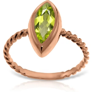 QP Jewellers Marquise Cut Peridot Ring 2 ct in 9ct Rose Gold