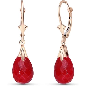 QP Jewellers Ruby Drop Earrings 8 ctw in 9ct Rose Gold