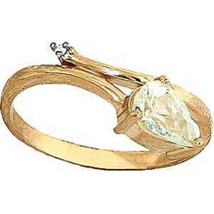 QP Jewellers Aquamarine & Diamond Top & Tail Ring in 18ct Gold