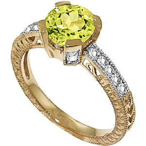 QP Jewellers Peridot & Diamond Renaissance Ring in 18ct Gold