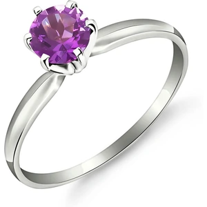 QP Jewellers Amethyst Crown Solitaire Ring 0.65 ct in 18ct White Gold