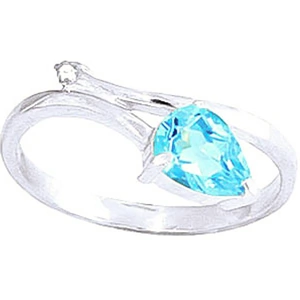 QP Jewellers Blue Topaz & Diamond Top & Tail Ring in 18ct White Gold
