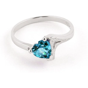 QP Jewellers Blue Topaz Devotion Ring 0.95 ct in 18ct White Gold