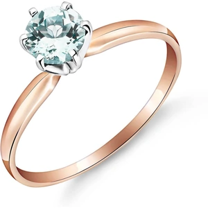 QP Jewellers Aquamarine Crown Solitaire Ring 0.65 ct in 18ct Rose Gold