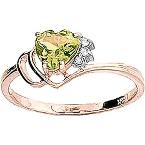 QP Jewellers Peridot & Diamond Passion Ring in 18ct Rose Gold