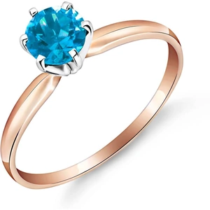QP Jewellers Blue Topaz Crown Solitaire Ring 0.65 ct in 18ct Rose Gold