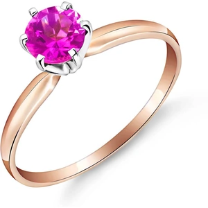 QP Jewellers Pink Topaz Crown Solitaire Ring 0.65 ct in 18ct Rose Gold
