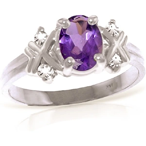 QP Jewellers Oval Cut Amethyst Ring 0.97 ctw in 18ct White Gold