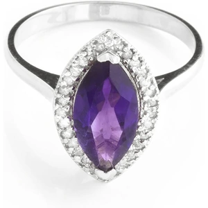 QP Jewellers Amethyst Halo Ring 1.8 ctw in 18ct White Gold