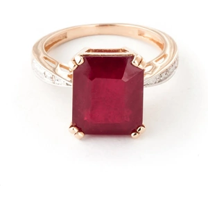 QP Jewellers Octagon Cut Ruby Ring 7.27 ctw in 18ct Rose Gold