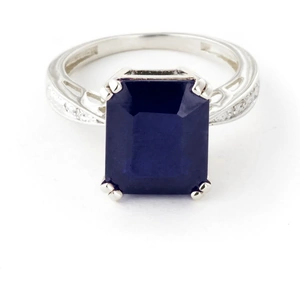 QP Jewellers Octagon Cut Sapphire Ring 7.27 ctw in 18ct White Gold