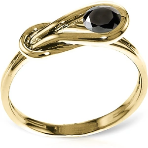 QP Jewellers Round Cut Black Diamond Ring 0.5 ct in 18ct Gold