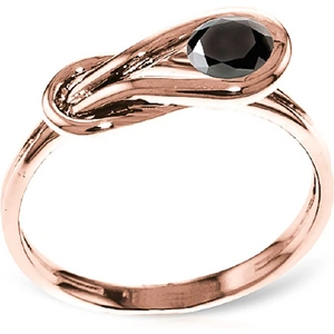 QP Jewellers Round Cut Black Diamond Ring 0.5 ct in 18ct Rose Gold