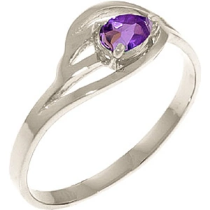 QP Jewellers Amethyst Pear Strand Ring 0.3 ct in Sterling Silver