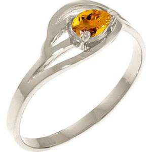 QP Jewellers Citrine Pear Strand Ring 0.3 ct in Sterling Silver