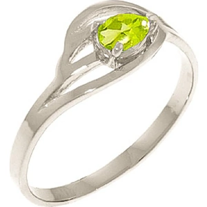 QP Jewellers Peridot Pear Strand Ring 0.3 ct in Sterling Silver