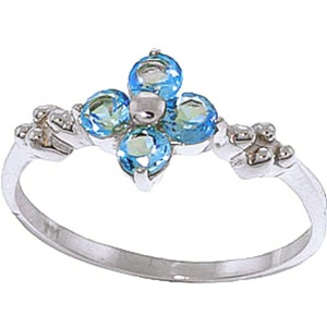 QP Jewellers Round Cut Blue Topaz Ring 0.58 ctw in Sterling Silver