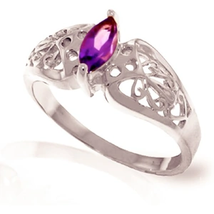 QP Jewellers Amethyst Filigree Ring 0.2 ct in Sterling Silver