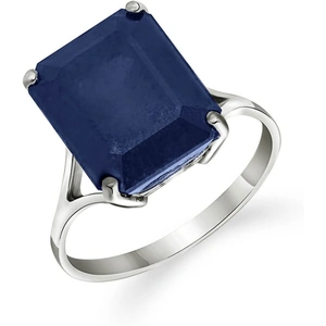QP Jewellers Octagon Cut Sapphire Ring 7 ct in Sterling Silver