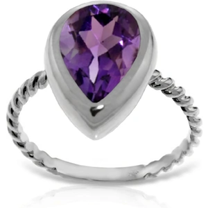 QP Jewellers Pear Cut Amethyst Ring 2.5 ct in Sterling Silver