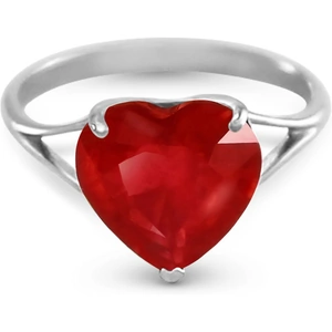 QP Jewellers Ruby Large Heart Ring 4.3 ct in 9ct White Gold