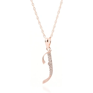 QP Jewellers Diamond Letter Initial J Pendant Necklace in 9ct Rose Gold