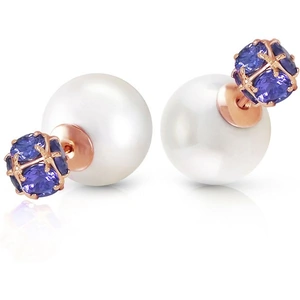 QP Jewellers Pearl Double Shell Stud Earrings 69.2 ctw in 9ct Rose Gold