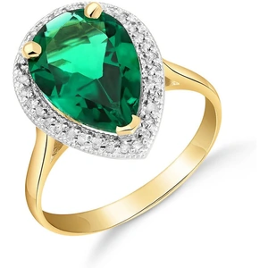 QP Jewellers Lab Grown Emerald & Diamond Halo Ring 3.16 ctw in 9ct Gold