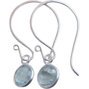 RedDolly Sterling Silver Aquamarine March Birthstone Drop Earrings