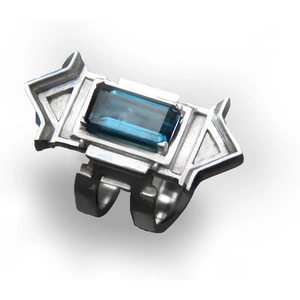 River Heron Sterling Silver Urban Memory Ring with Topaz