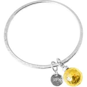 Rock Finders Keepers Sterling Silver & Hammered Gold Detail Kristy Bangle