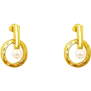 Rock Finders Keepers Taylor Stud Earrings | Gold with Pearl Detail