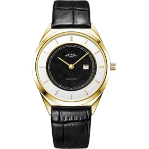 Rotary Mens Limited Edition Champagne Collection Leather Strap Watch GS08007/04