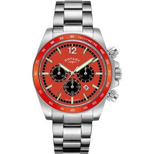 Rotary Mens Henley Chronograph Orange Dial Watch GB05440/54