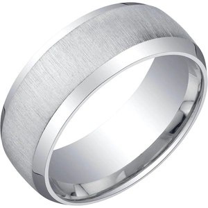 Ruby & Oscar Men's Brushed Matte Bevel Edged Wedding Ring in Sterling Silver
