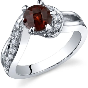 Ruby & Oscar Garnet & CZ Majestic Wave Engagement Ring in Sterling Silver