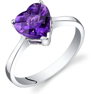 Ruby & Oscar Heart Shaped Amethyst Ring in 9ct White Gold