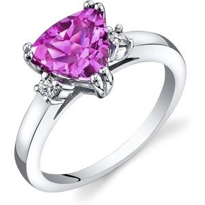 Ruby & Oscar Trillion Cut Pink Sapphire & Diamond Ring in 9ct White Gold
