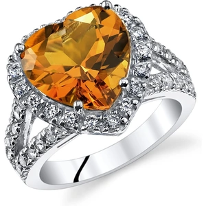 Ruby & Oscar Heart Shaped Citrine & CZ Ring in Sterling Silver