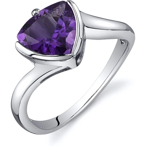 Ruby & Oscar Trillion Cut Amethyst Engagement Ring in Sterling Silver