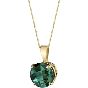 Ruby & Oscar Emerald 9ct Gold Pendant Necklace with Gold Plated Silver Chain