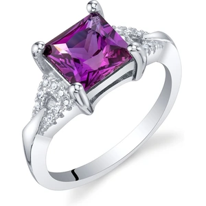 Ruby & Oscar Princess Cut Purple Sapphire Sweetheart Ring in Sterling Silver